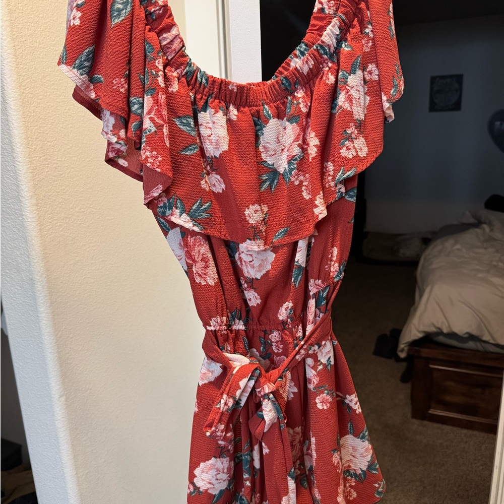 Justify Red Floral Mini Dress